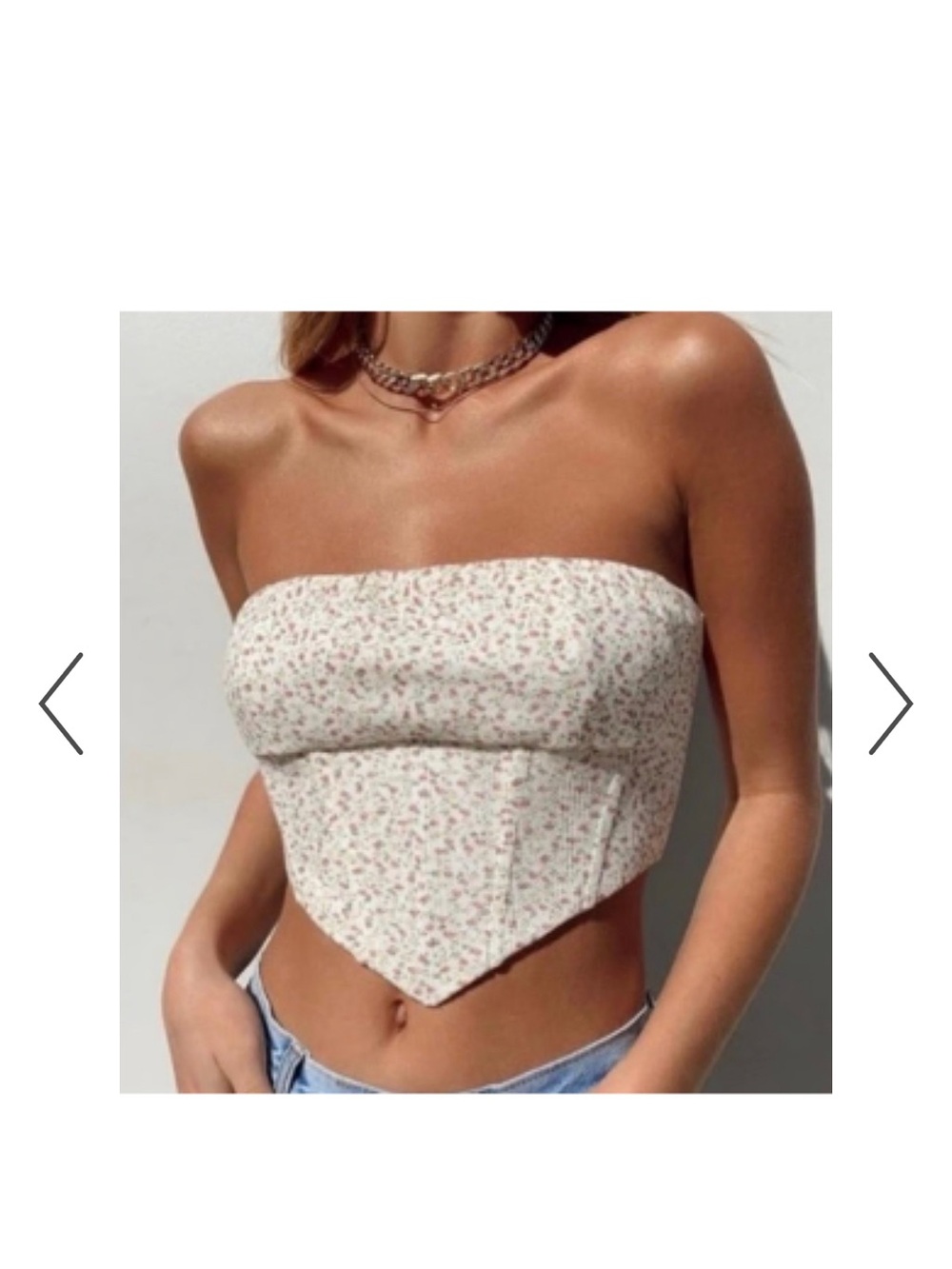 Princess Polly Dainty Floral Strapless Corset Crop Top - Women’s Size 4